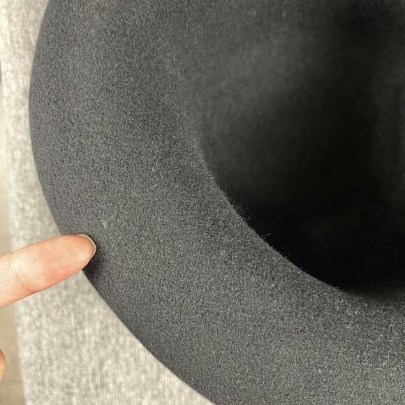 VTG Laura Ashley 100% Wool Hat Womens Black Derby Bowler Made In Great Britain - Picture 9 of 9